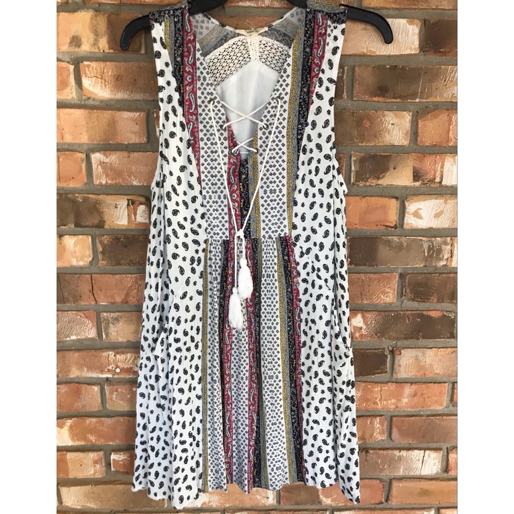 Entro Lace Up Tassel Tie Dress    Small